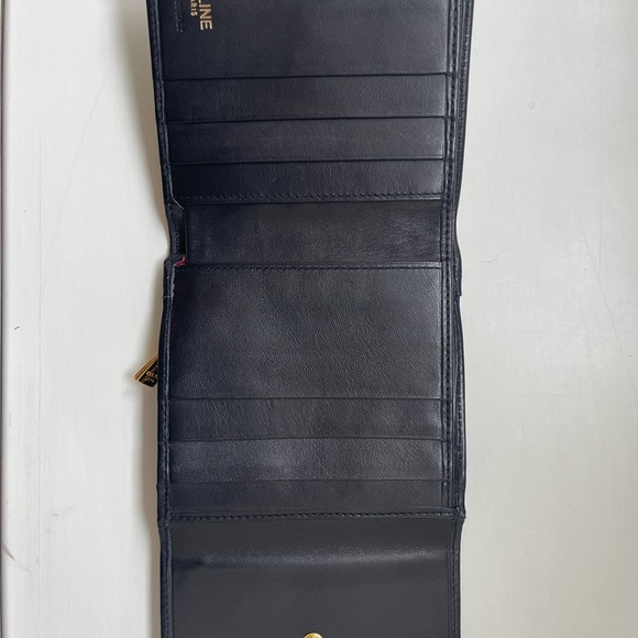 RARE and Like New Celine Black and Red Leather Wallet - Picture 5 of 11